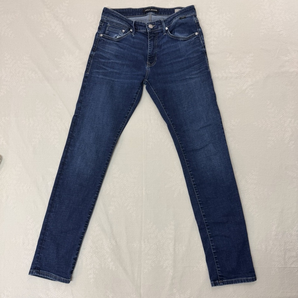 Mavi Jake Slim Fit Straight Leg Dark Blue 5 Pocket Stretch Jeans Men's 35x30